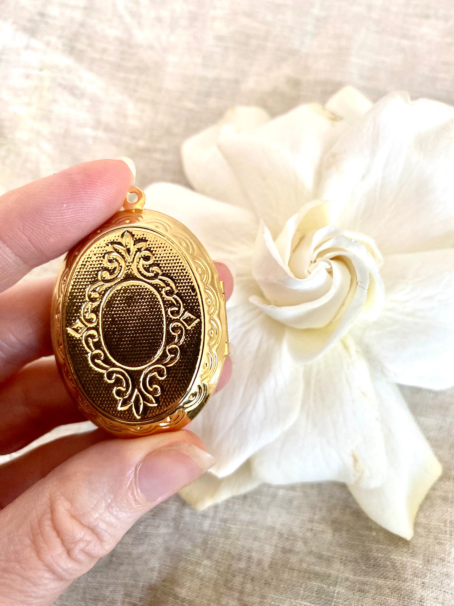 Gardenia Perfume Locket -  A Gold Plated Luxury
